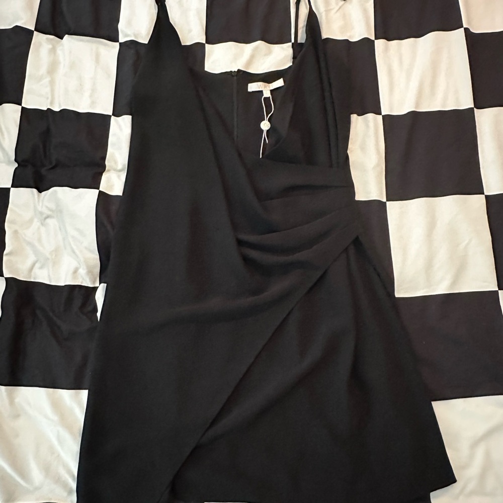 Wayf Asymmetrical Black Dress